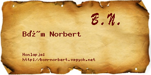 Böm Norbert névjegykártya